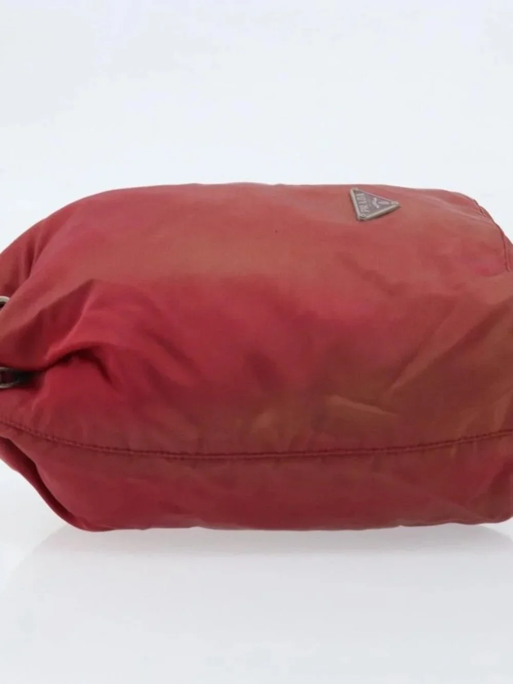 PRADA Drawstring Pouch Nylon Red Auth hk3533